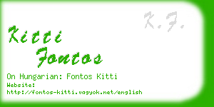 kitti fontos business card